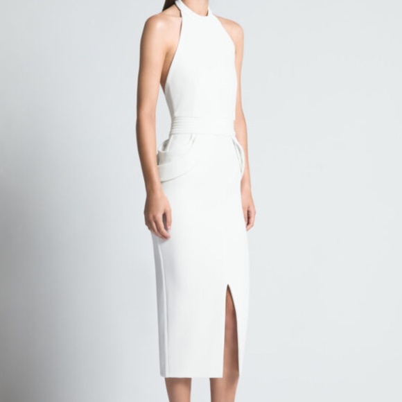 ZHIVAGO Rise Textured Halter Dress White 4 NWT - Picture 2 of 13